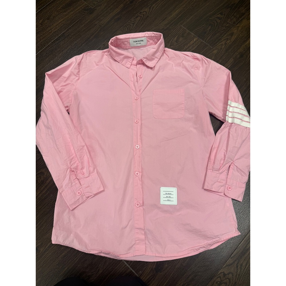 Thom Browne New York Pink 4-Bar Button-Down Shirt